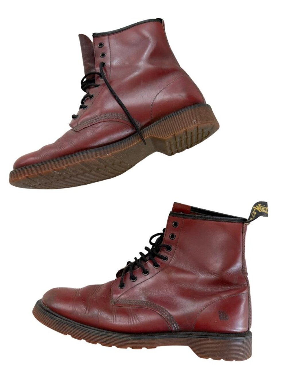 90s Vintage Dr. Martens Cherry Red Oxblood Leather 8-Eye Combat Boots